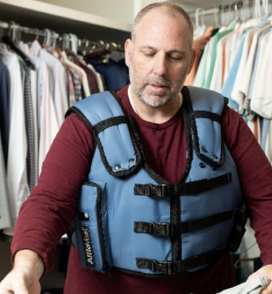 AffloVest on man AffloVest on man