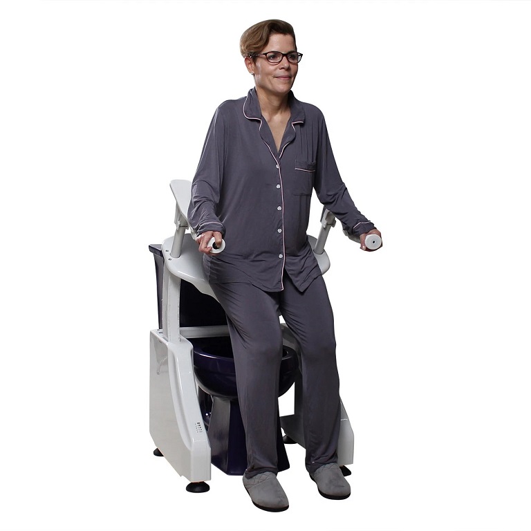 Deluxe Toilet Lift in use